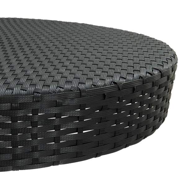  5-tlg. Gartenbar-Set mit Kissen Poly Rattan Schwarz
