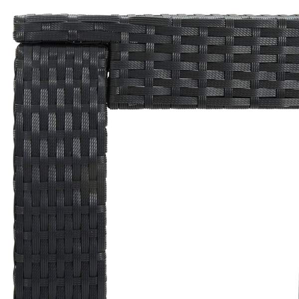  3-tlg. Gartenbar-Set mit Kissen Poly Rattan Schwarz