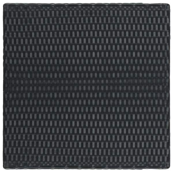  3-tlg. Gartenbar-Set mit Kissen Poly Rattan Schwarz