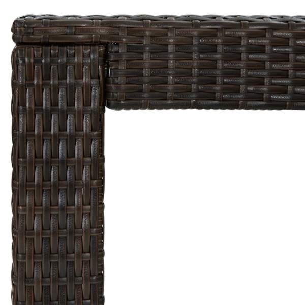  5-tlg. Gartenbar-Set mit Kissen Poly Rattan Braun