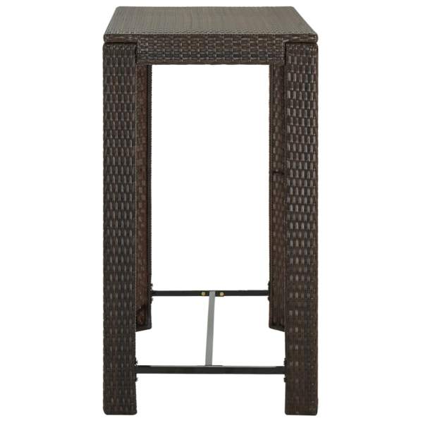  5-tlg. Gartenbar-Set mit Kissen Poly Rattan Braun