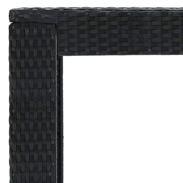  5-tlg. Gartenbar-Set mit Kissen Poly Rattan Schwarz