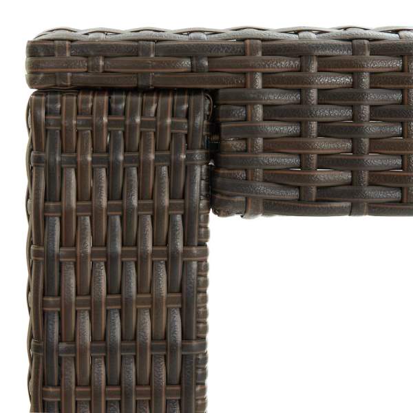  7-tlg. Gartenbar-Set mit Kissen Poly Rattan Braun