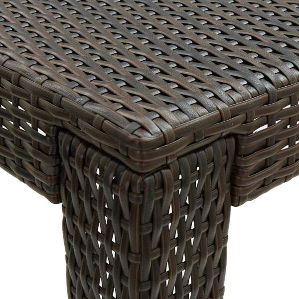  9-tlg. Gartenbar-Set mit Kissen Poly Rattan Braun