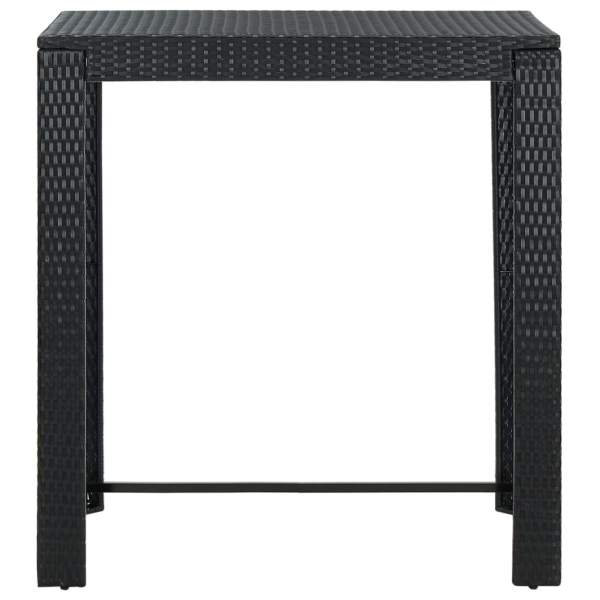  5-tlg. Gartenbar-Set mit Kissen Poly Rattan Schwarz