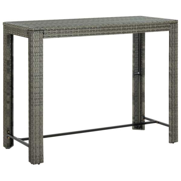  9-tlg. Garten-Bar-Set mit Anthrazit Kissen Poly Rattan