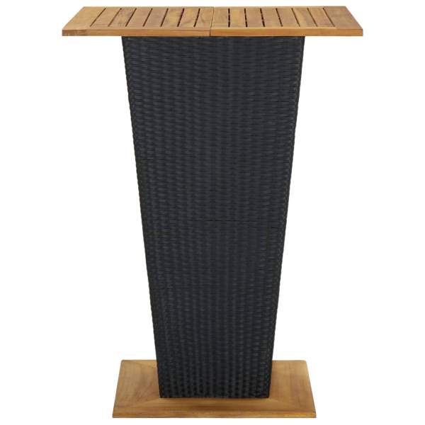 9-tlg. Gartenbar-Set mit Kissen Poly Rattan Schwarz