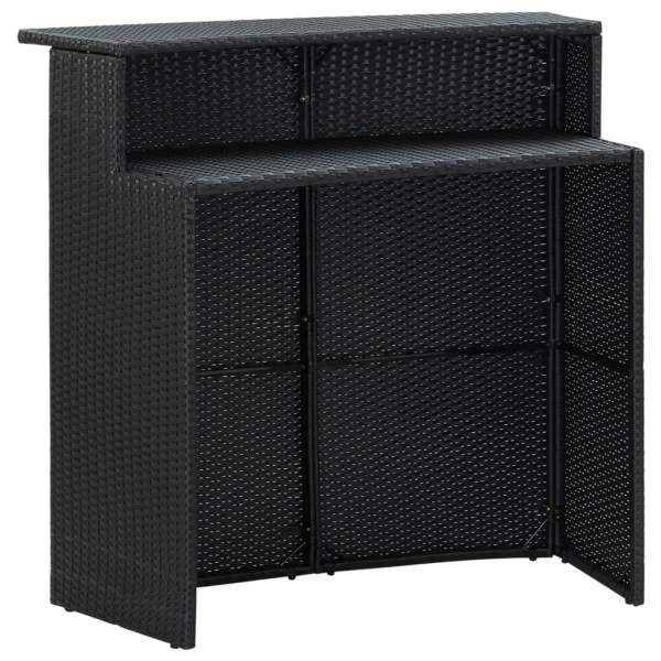 4-tlg. Gartenbar-Set mit Kissen Schwarz