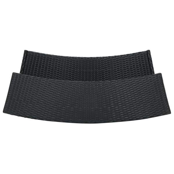 4-tlg. Gartenbar-Set mit Kissen Schwarz