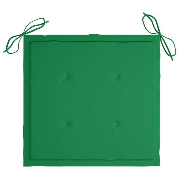  Schaukelstuhl mit Grünem Kissen Massivholz Teak