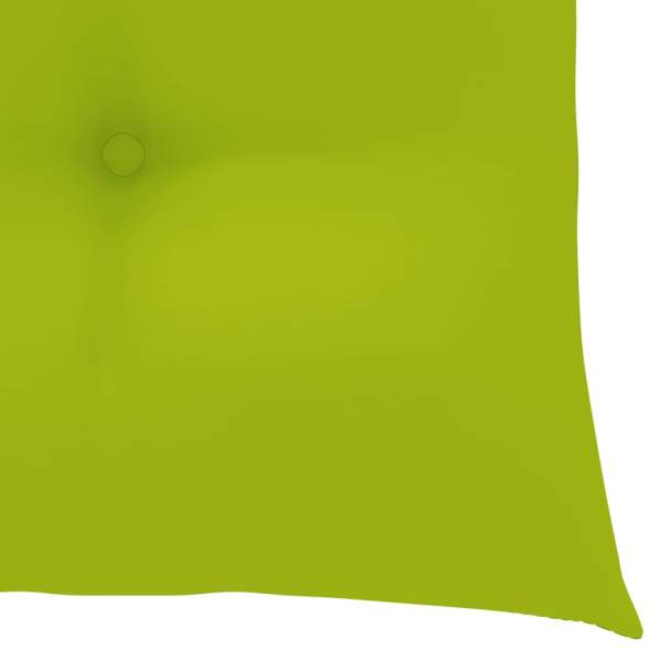 Schaukelstuhl mit Hellgrünem Kissen Massivholz Teak