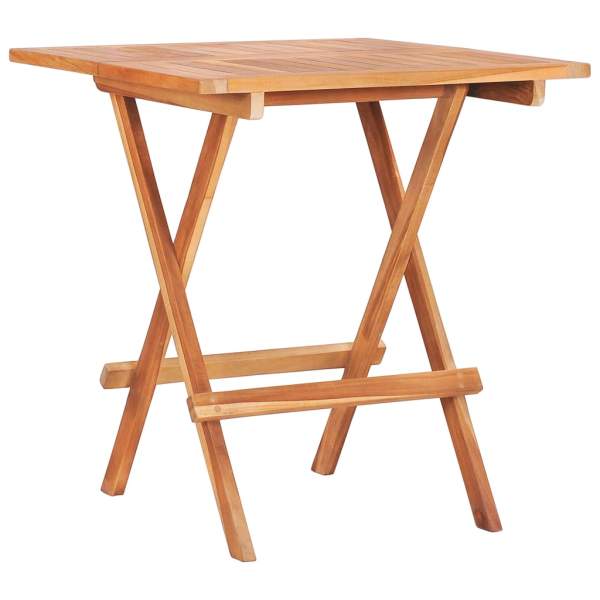  3-tlg. Bistro-Set mit Grünen Kissen Massivholz Teak