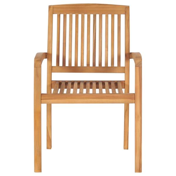  Gartenstühle 2 Stk. mit Cremeweißen Kissen Massivholz Teak