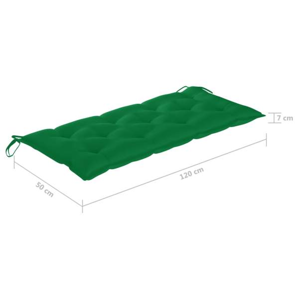  Gartenbank mit Auflage 120 cm Massivholz Akazie