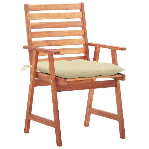  Garten-Essstühle 2 Stk. mit Kissen Massivholz Akazie 