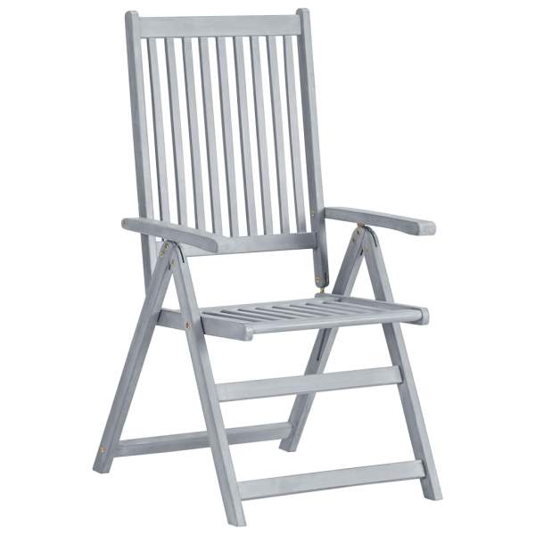  Verstellbare Gartenstühle 3 Stk. mit Auflagen Massivholz Akazie