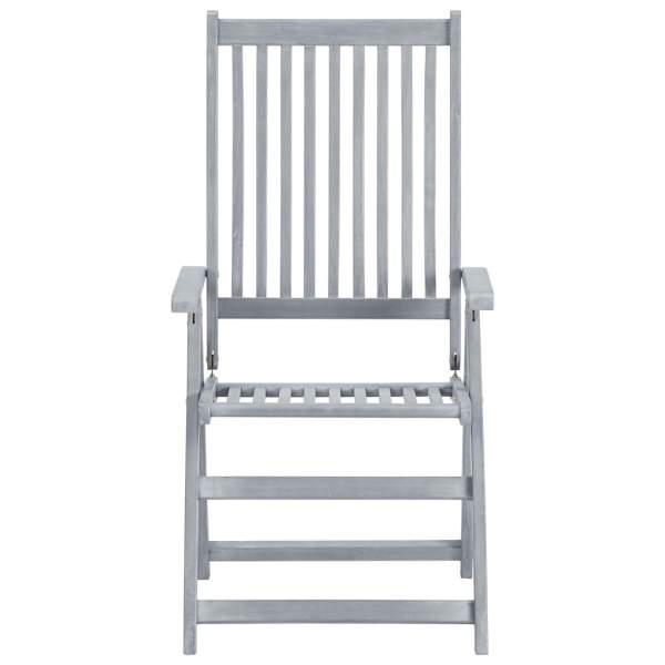  Verstellbare Gartenstühle 3 Stk. mit Auflagen Massivholz Akazie