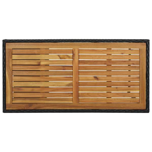  5-tlg. Gartenbar-Set mit Kissen Poly Rattan Schwarz
