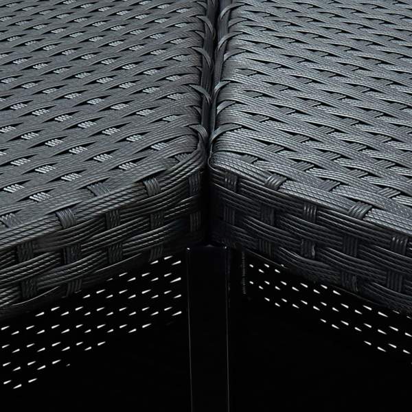  8-tlg. Gartenbar-Set mit Kissen Poly Rattan Schwarz