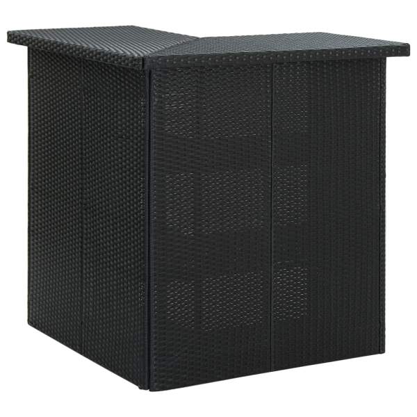  8-tlg. Gartenbar-Set mit Kissen Poly Rattan Schwarz