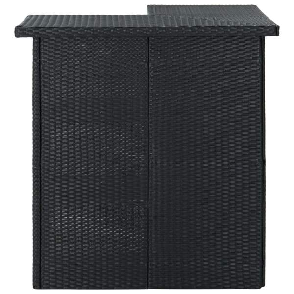  8-tlg. Gartenbar-Set mit Kissen Poly Rattan Schwarz