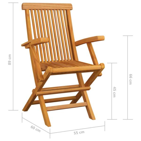  Klappbare Gartenstühle 4 Stk. Massivholz Teak