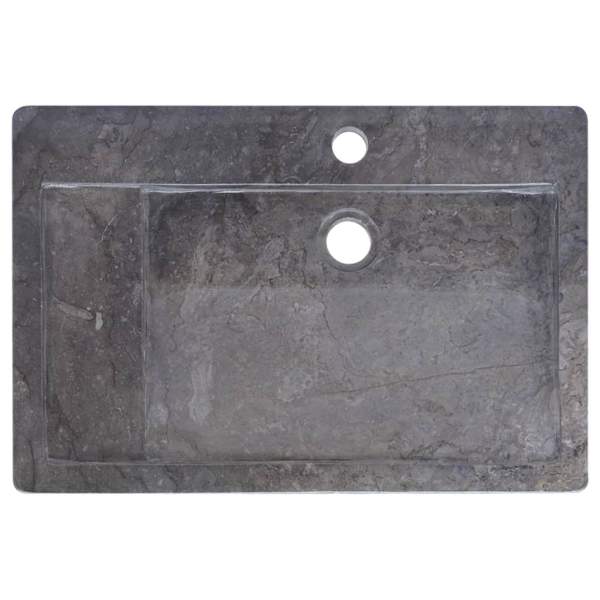  Waschbecken Schwarz 58x39x10 cm Marmor