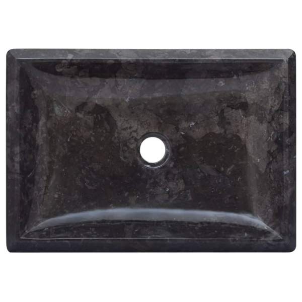  Waschbecken Schwarz 50x35x10 cm Marmor