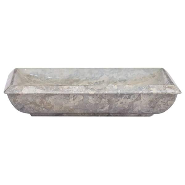  Waschbecken Grau 50x35x10 cm Marmor