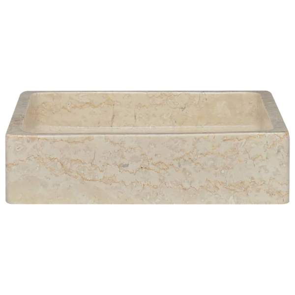  Waschbecken Creme 40x40x10 cm Marmor