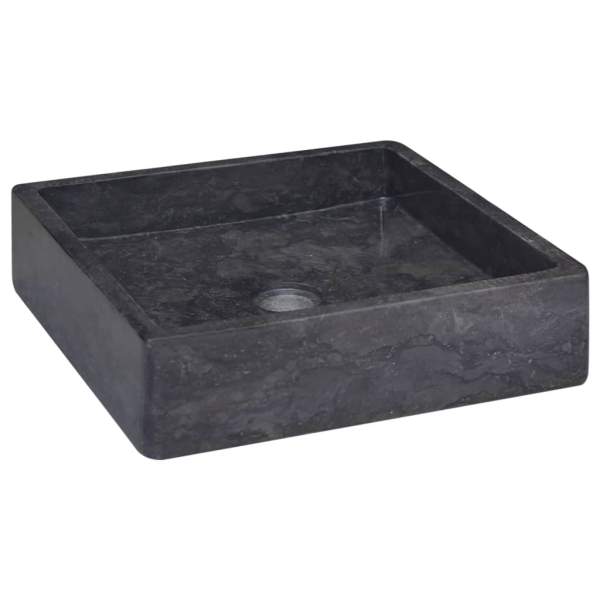  Waschbecken Schwarz 40x40x10 cm Marmor