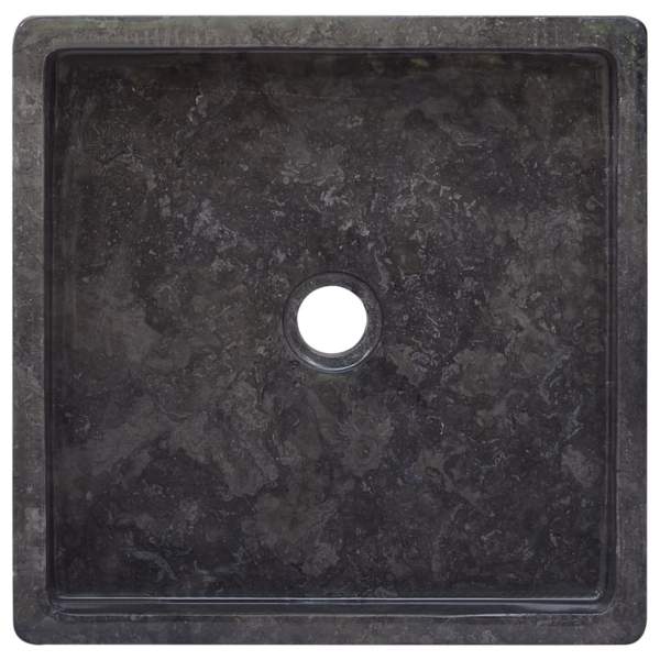  Waschbecken Schwarz 40x40x10 cm Marmor