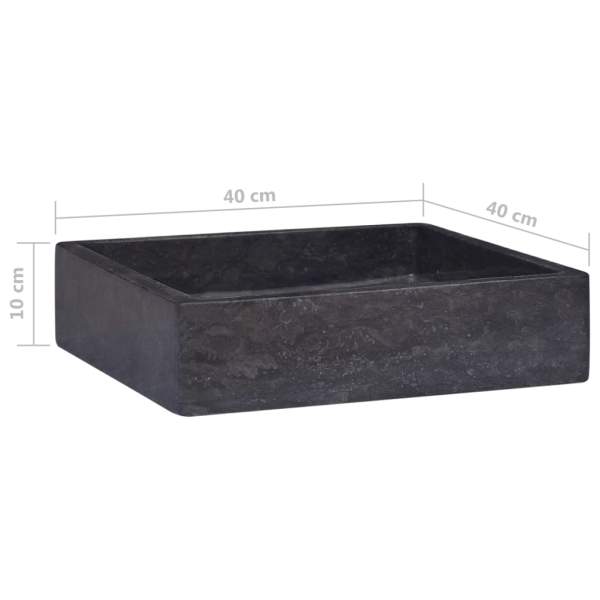  Waschbecken Schwarz 40x40x10 cm Marmor