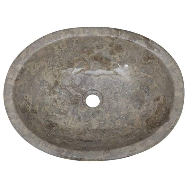  Waschbecken Grau 53x40x15 cm Marmor