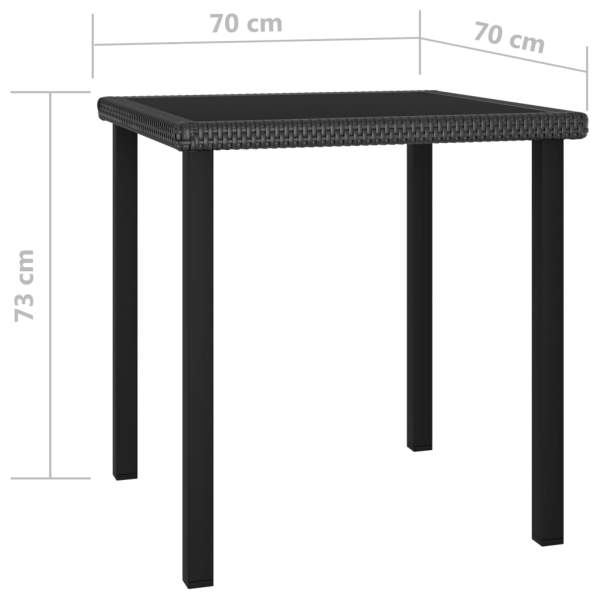  5-tlg. Garten-Essgruppe Poly Rattan Schwarz