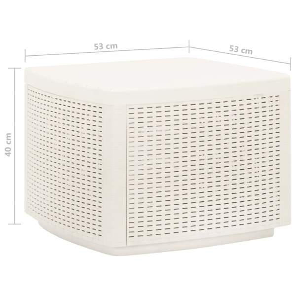  Gartentisch Weiß 53x53x40 cm Kunststoff