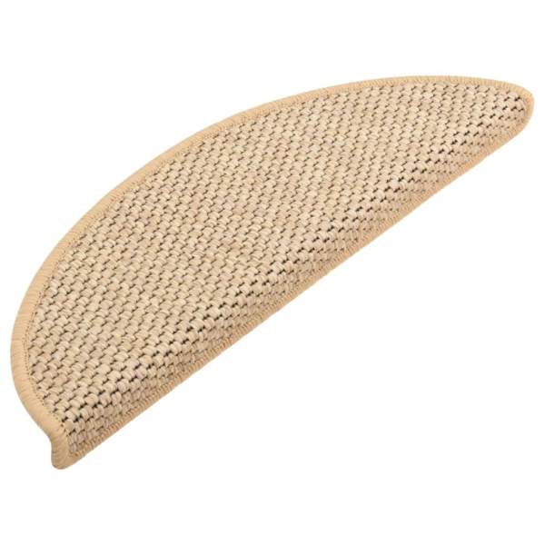  Treppenmatten Selbstklebend Sisal 15 Stk. 56x17x3 cm Hellbeige