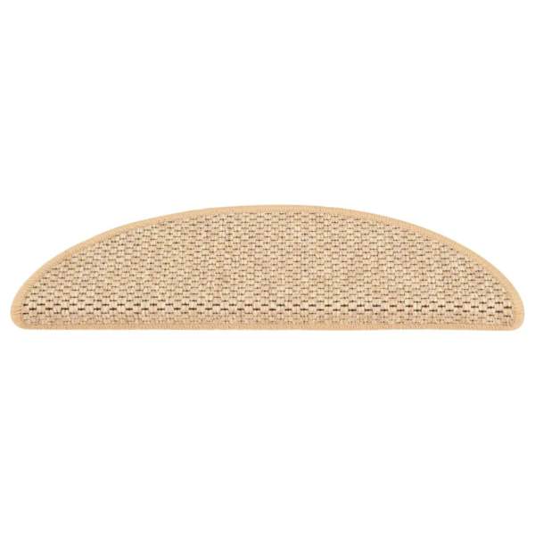  Treppenmatten Selbstklebend Sisal 15 Stk. 56x17x3 cm Hellbeige