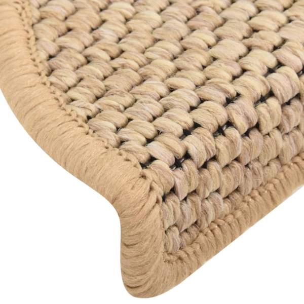  Treppenmatten Selbstklebend Sisal 15 Stk. 56x17x3 cm Hellbeige