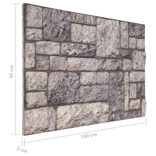 3D-Wandpaneele 10 Stk. Hellgrau Backstein-Optik EPS