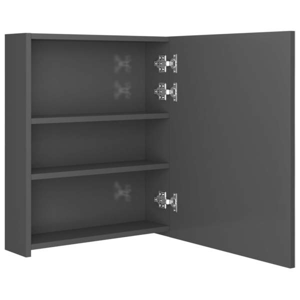  LED-Spiegelschrank fürs Bad Glänzend Grau 50x14x60 cm