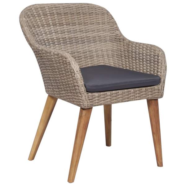  7-tlg. Garten-Essgruppe Braun