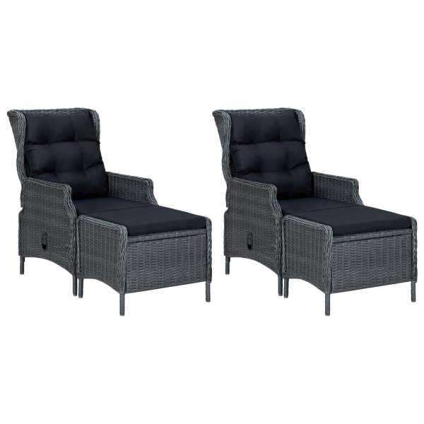  7-tlg. Garten-Essgruppe Dunkelgrau