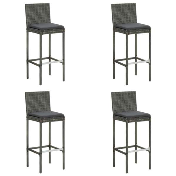  5-tlg. Gartenbar-Set mit Kissen Grau