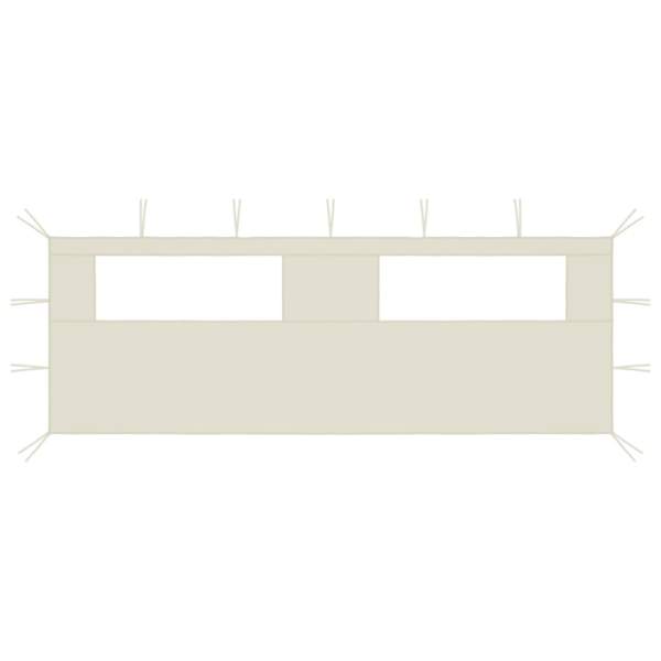 Pavillon-Seitenwand mit Fenstern 6x2 m Creme