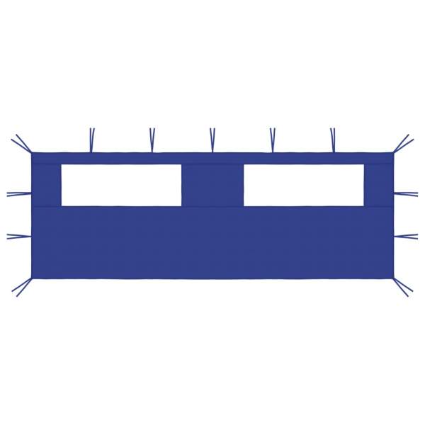  Pavillon-Seitenwand mit Fenstern 6x2 m Blau