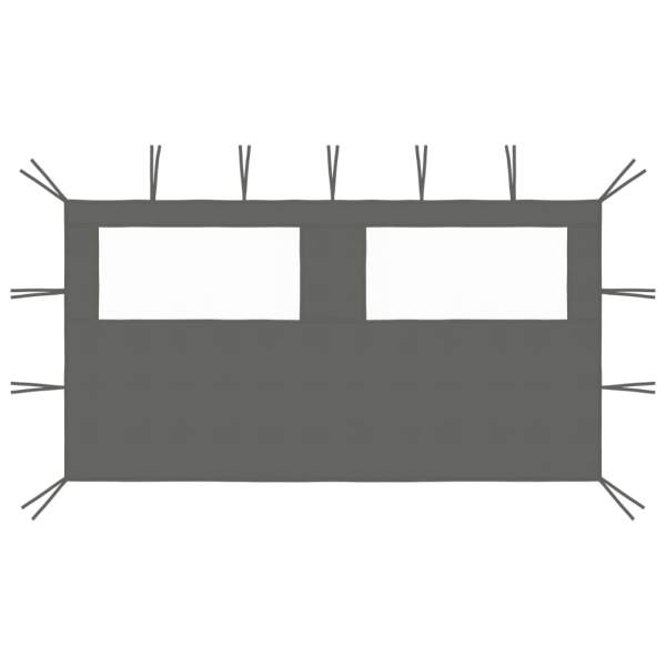  Pavillon-Seitenwand mit Fenstern 4x2 m Anthrazit