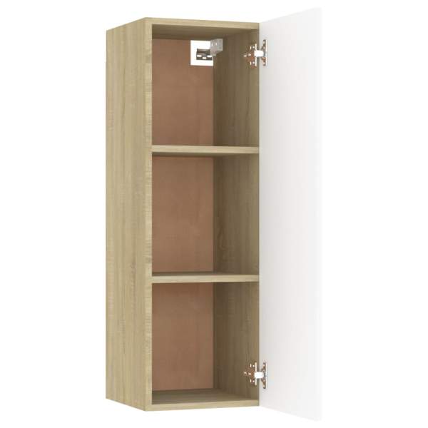  TV-Schrank Weiß Sonoma-Eiche 30,5x30x90 cm Holzwerkstoff