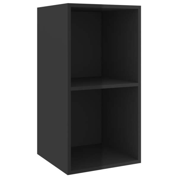  TV-Wandschrank Hochglanz-Schwarz 37x37x72 cm Holzwerkstoff