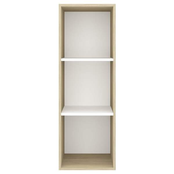  TV-Wandschrank Sonoma-Eiche und Weiß 37x37x107 cm Holzwerkstoff